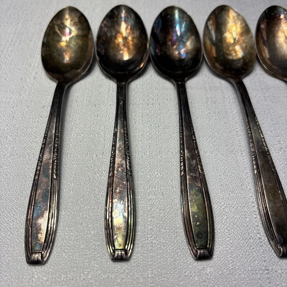 7 Harmony House SERENADE Wallace Silver‎ Plate Soup Spoons Silverware